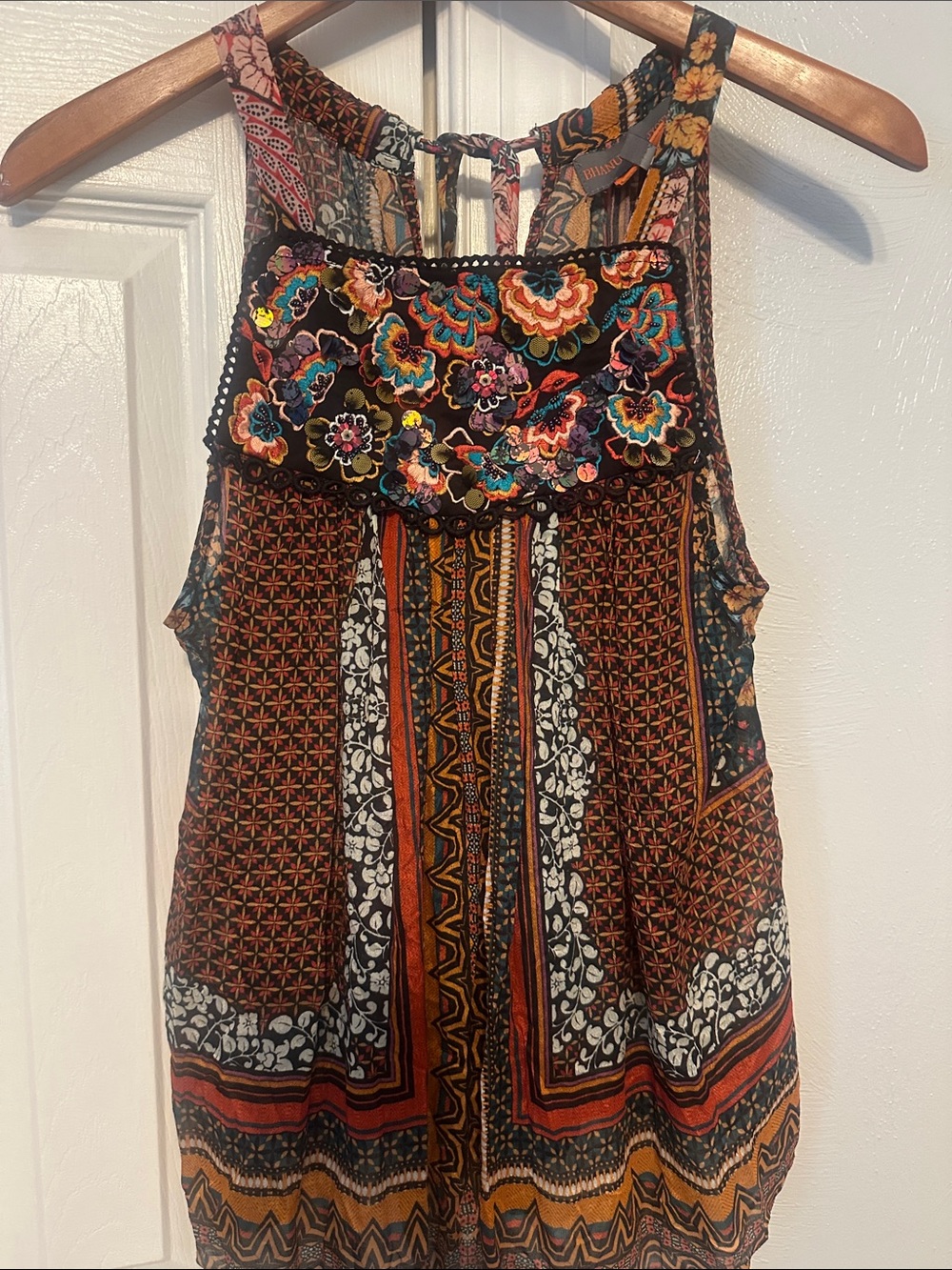 Embroidered Boho Floral Tank Camisole - Multicolor